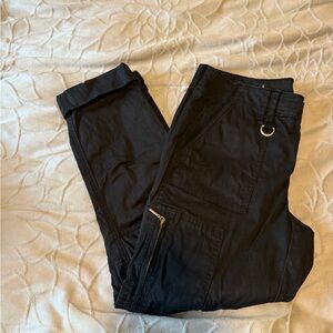 The Slim Crop Black Utility Cargo Pants